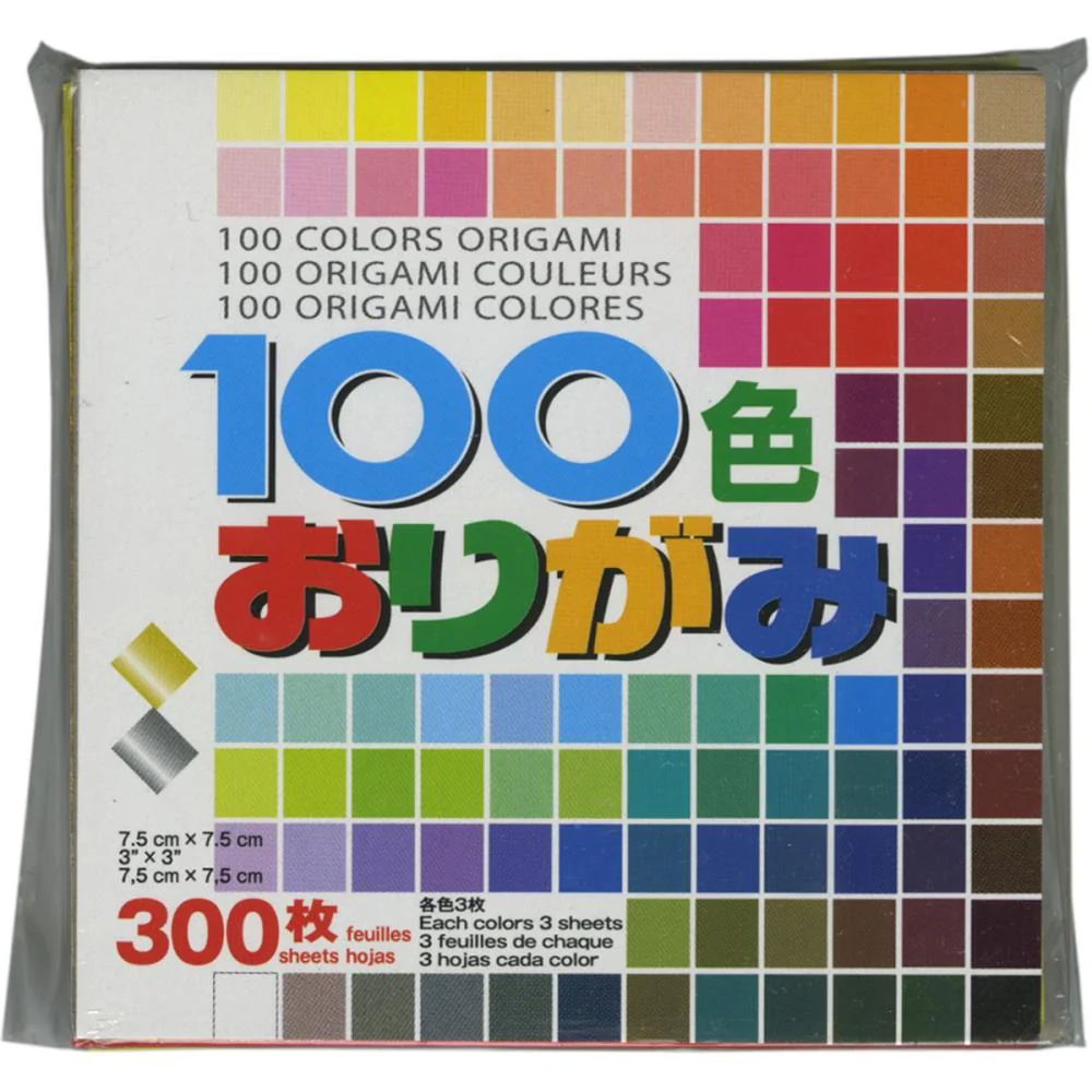 Aitoh Origami Paper 3"X3" 300 Sheets in 100 Colors