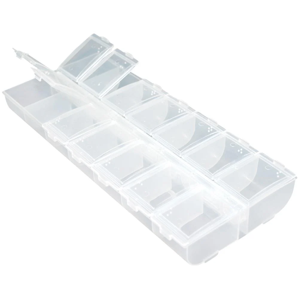 Craft Medley Organizer Box W/Snap Lids 14 Compartments 9"X4"X1"