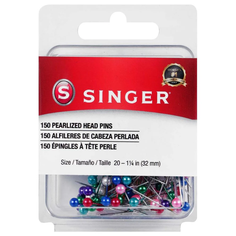 SINGER Pearlized Ball Head Straight Pins - pack of 150