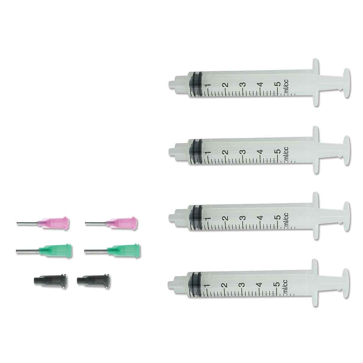 Precision Glue Applicators for Thick Glues (like E6000) - 4 x 5cc Syringes, 4 Applicators, 2 Caps