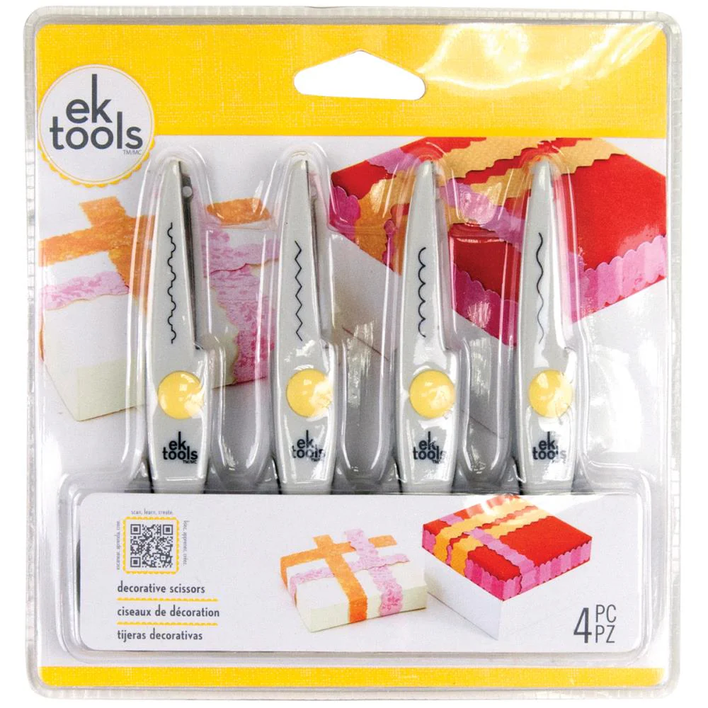 EK Success Decorative Scissors 5.5" -  pack of 4 (Deckle, Wave, Scallop & Zigzag)