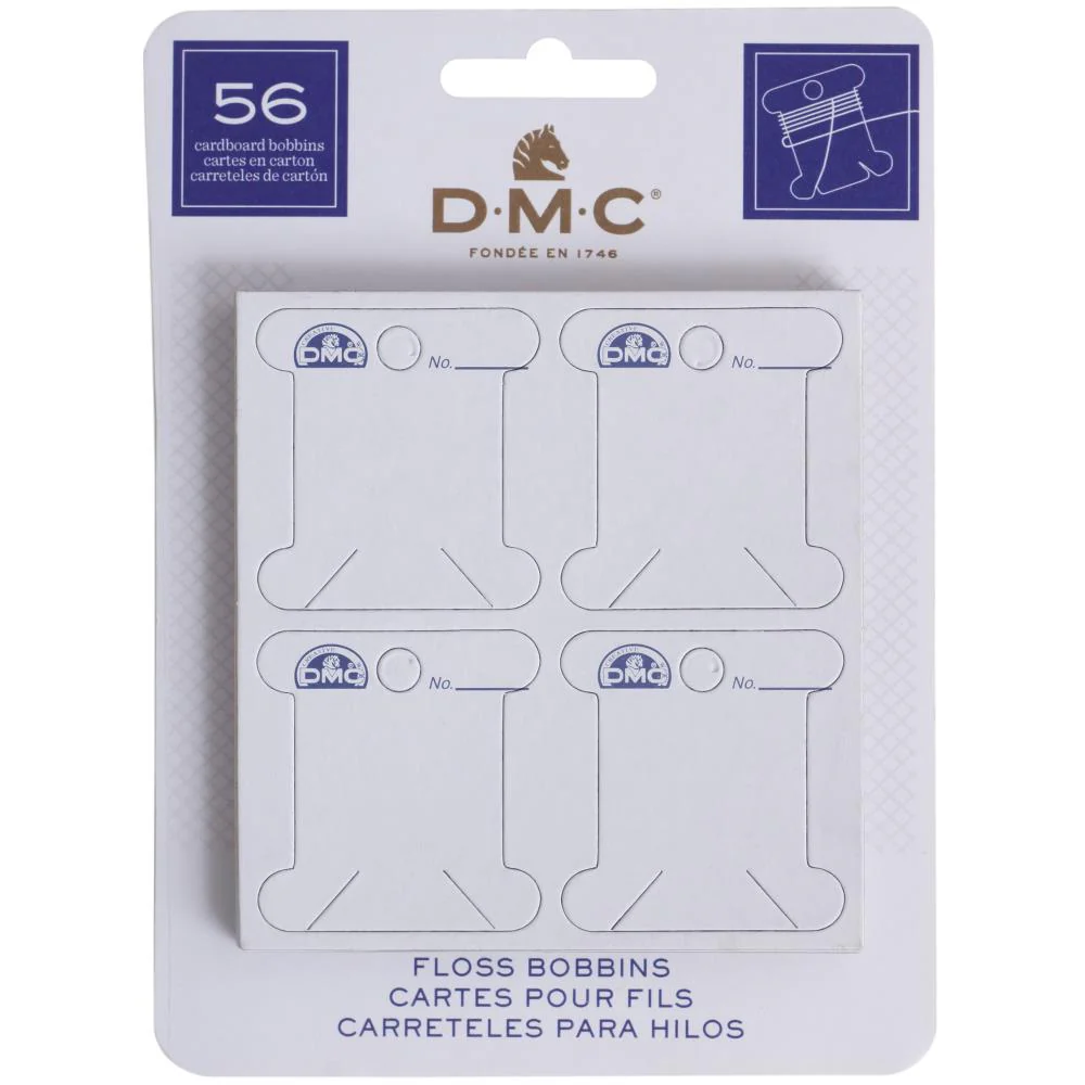 DMC Cardboard Floss Bobbins - Pack of 56
