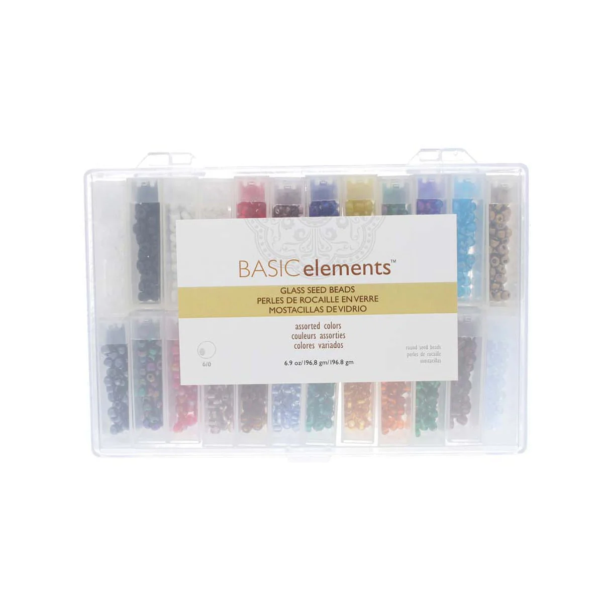 Beadsmith 6/0 Glass Seed Bead 6.9 oz Assortment with 24 flip top tubes in Storage Box - Image 2