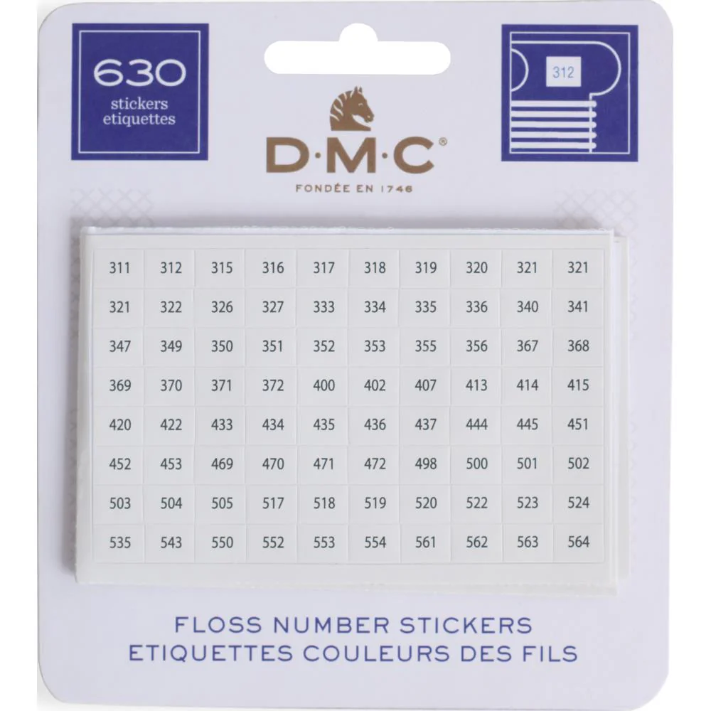 DMC Embroidery Floss Number Stickers
