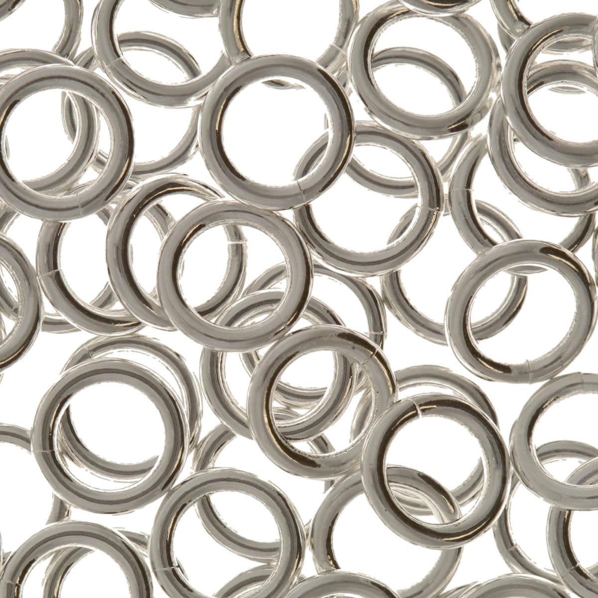 Jump Rings - 6 mm Round 18 Gauge Silver Plated - bag of 144