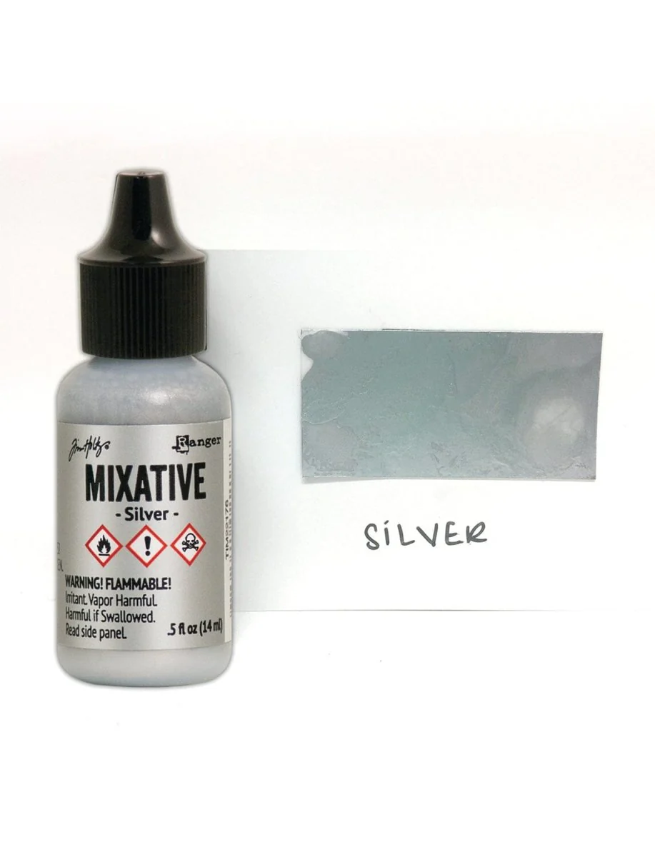 Tim Holtz Alcohol Ink Mixative .5oz - Silver Metallic - Image 2