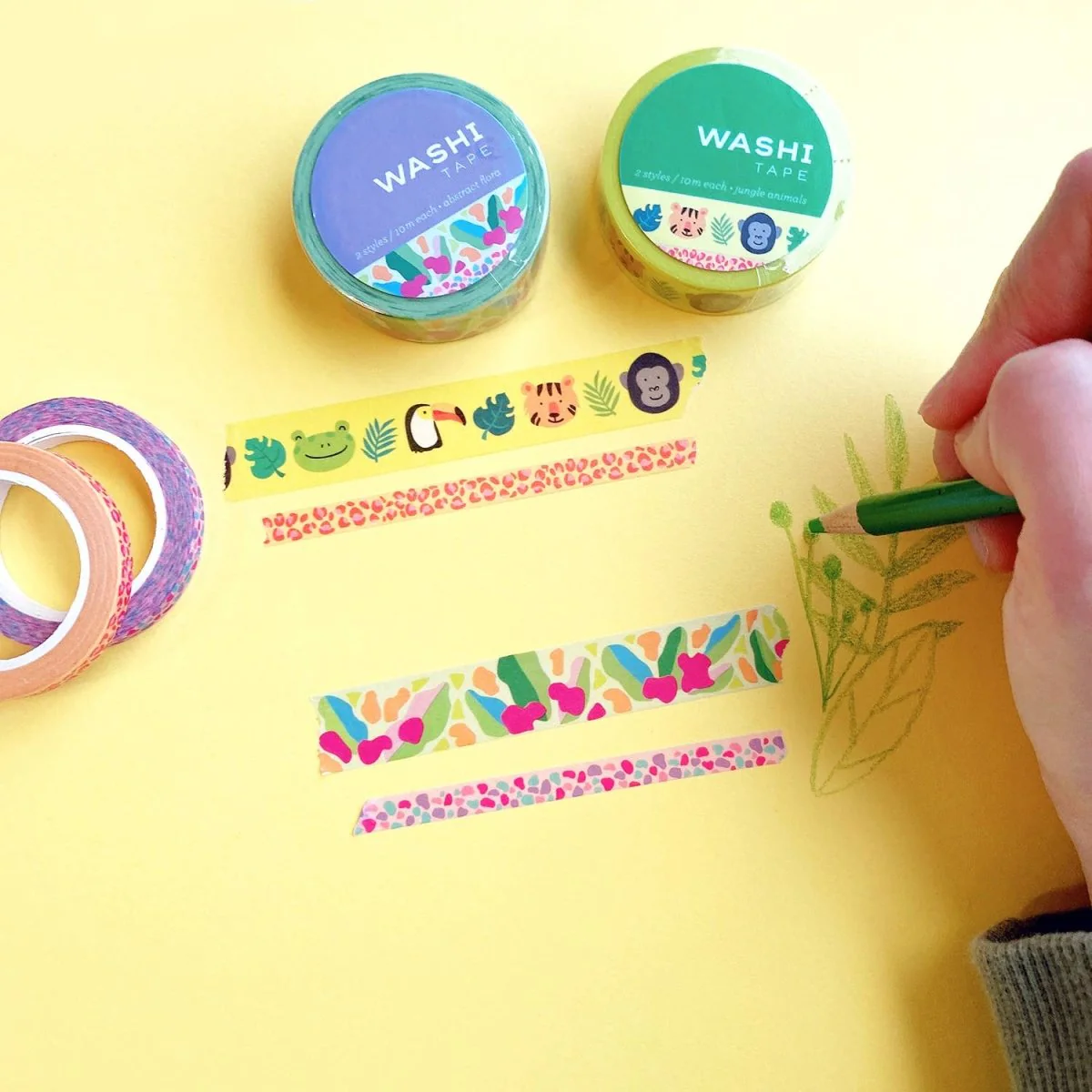 Abstract Floral Set of 2 Washi Tape - Image 2