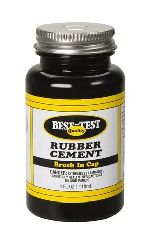 Best-Test Acid Free Rubber Cement - 4 fl oz Bottle (Brush in Cap)