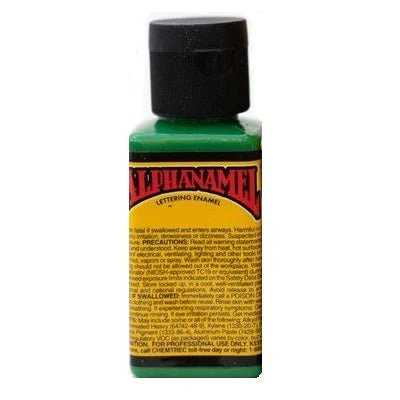 Alphanamel Lettering Enamel - 2.5 fl oz (74 ml) - Alpha Green - Image 2