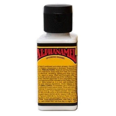Alphanamel Lettering Enamel - 2.5 fl oz (74 ml) - Alpha White - Image 2