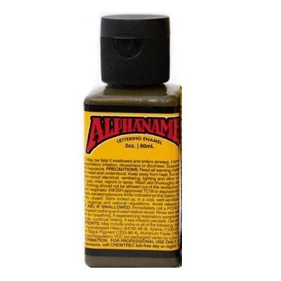 Alphanamel Lettering Enamel - 2.5 fl oz (74 ml) - Army Green - Image 2