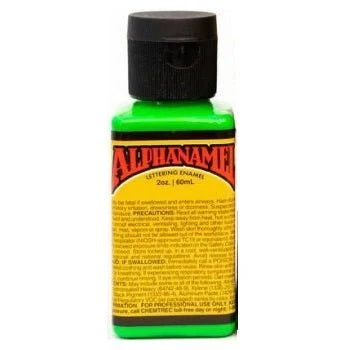 Alphanamel Lettering Enamel - 2.5 fl oz (74 ml) - Electroshock Green (fluorescent)