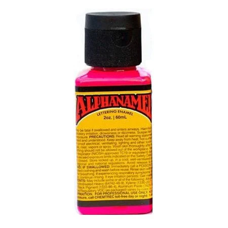 Alphanamel Lettering Enamel - 2.5 fl oz (74 ml) - Electroshock Pink (fluorescent)