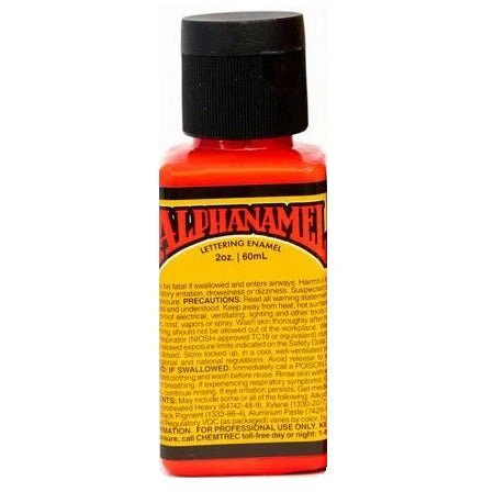 Alphanamel Lettering Enamel - 2.5 fl oz (74 ml) - Electroshock Red (fluorescent)