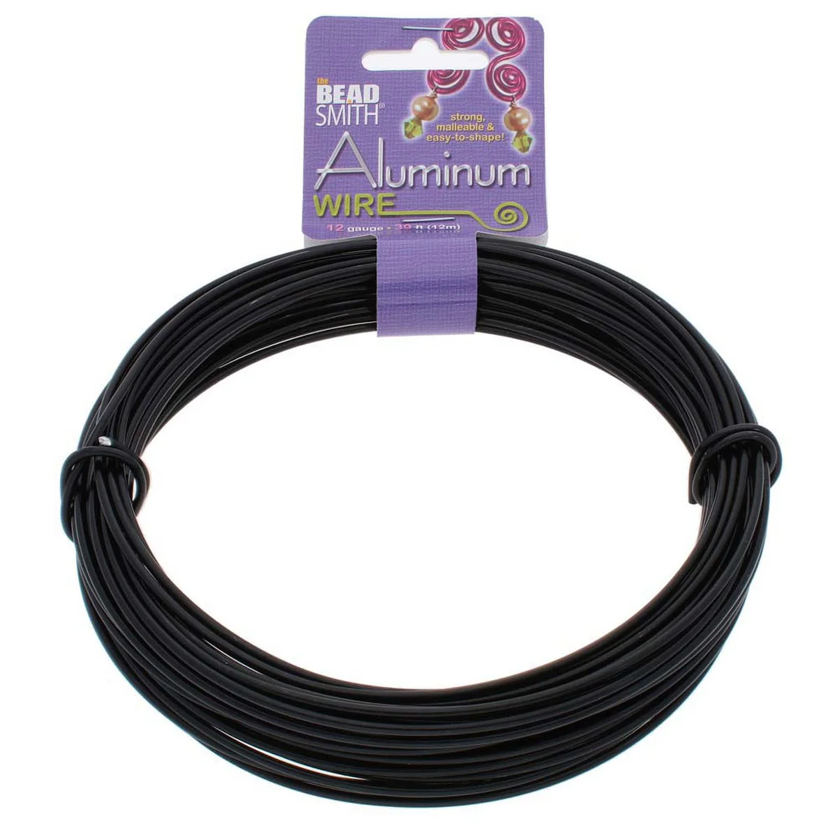 Craft Wire - 12 Gauge Aluminum - 39 feet - Black