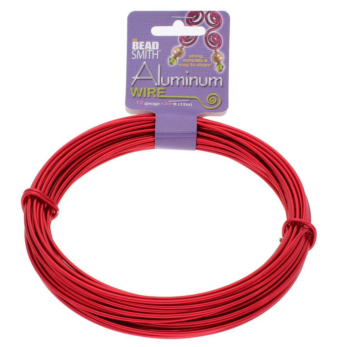 Craft Wire - 12 Gauge Aluminum - 39 feet - Red