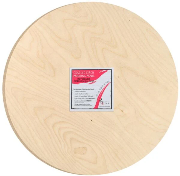 American Easel Cradled Birch Panel - 20 inch - Round - 7/8 inch Deep