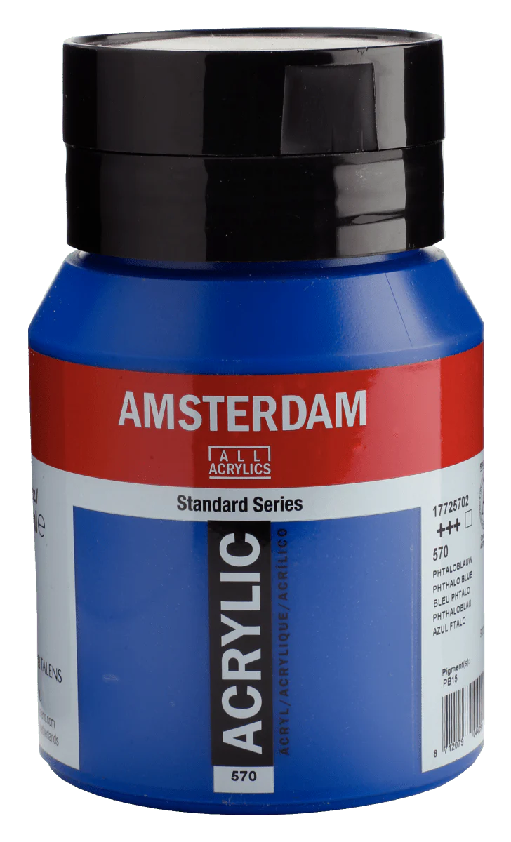 Amsterdam Standard Acrylic Paint 500ml Jar - Phthalo Blue