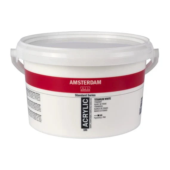 Amsterdam Standard Acrylic Paint 2500 ml bucket - Titanium White (105)