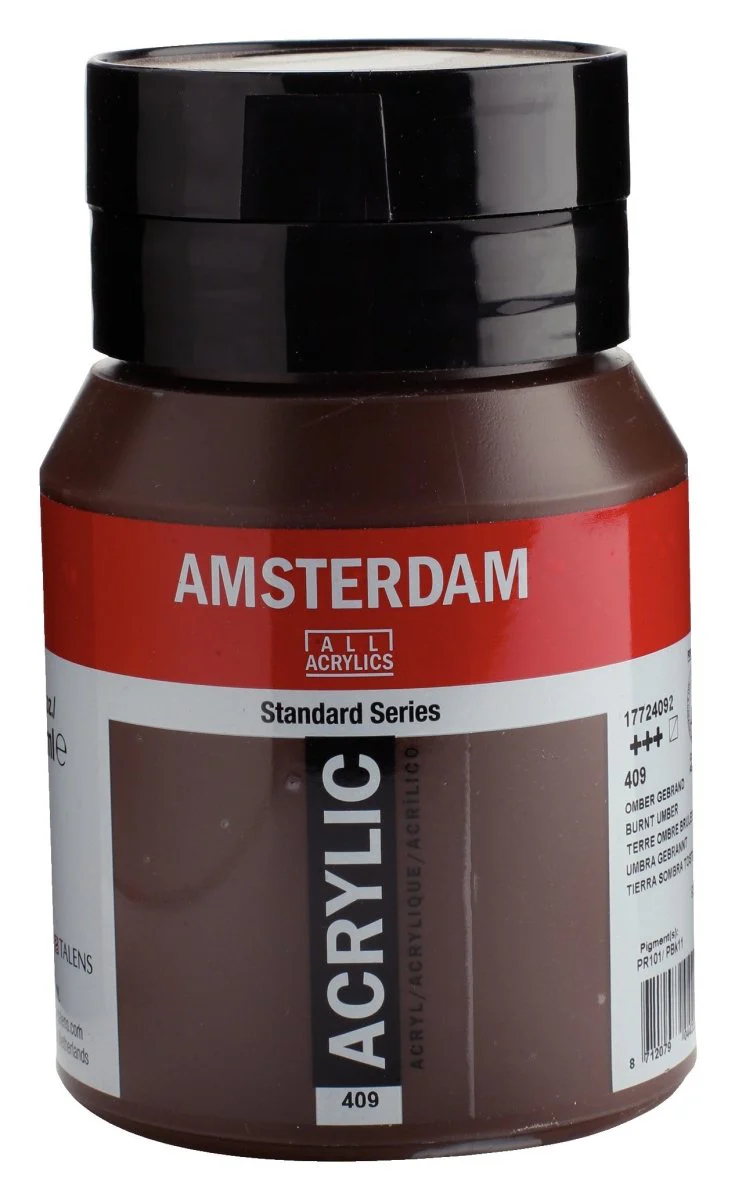 Amsterdam Standard Acrylic Paint 500ml Jar -  Burnt Umber