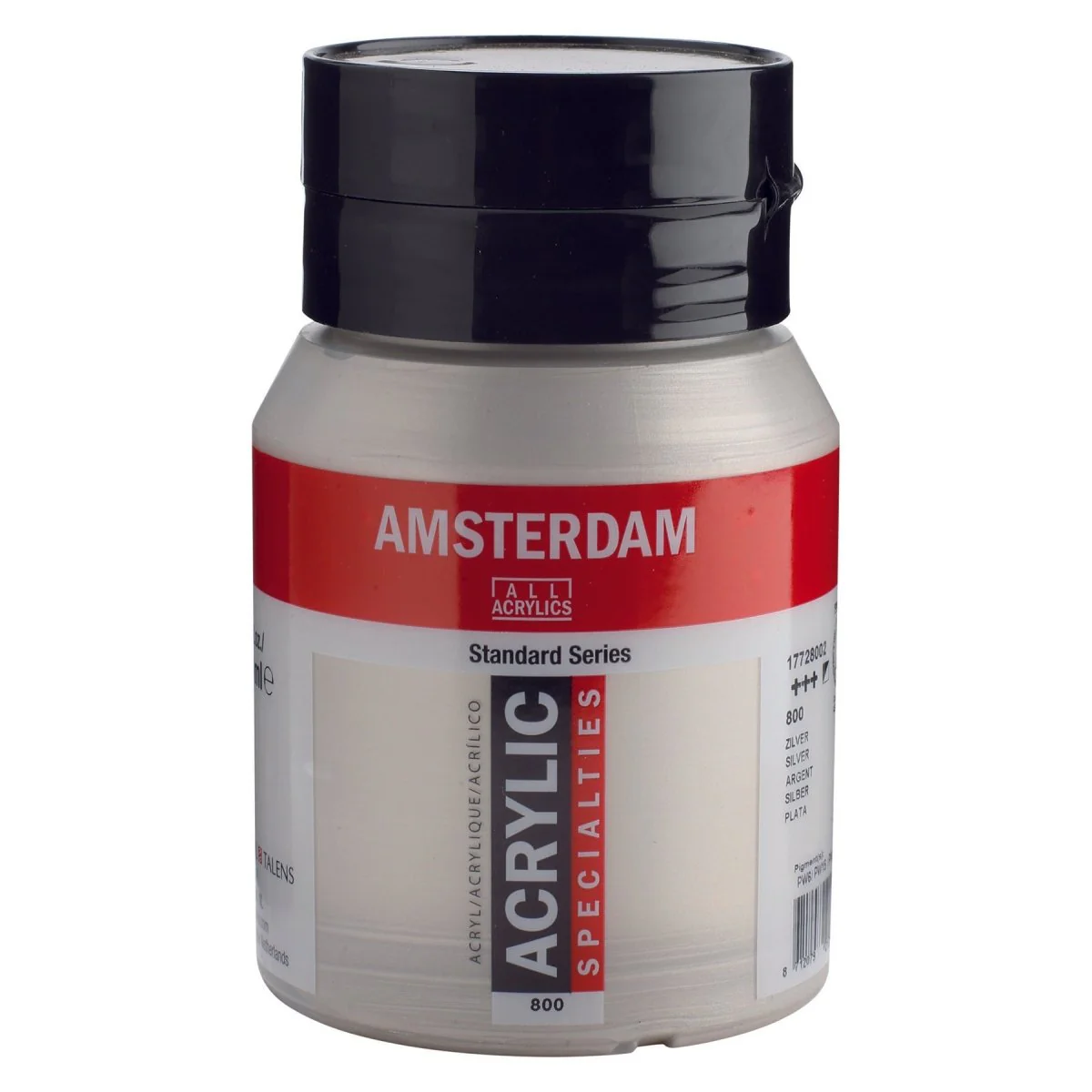 Amsterdam Standard Acrylic Paint 500ml Jar - Metallic Silver