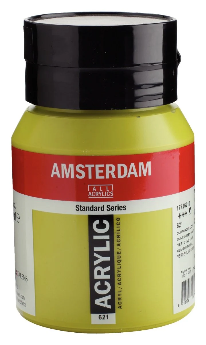 Amsterdam Standard Acrylic Paint 500ml Jar - Olive Green Light