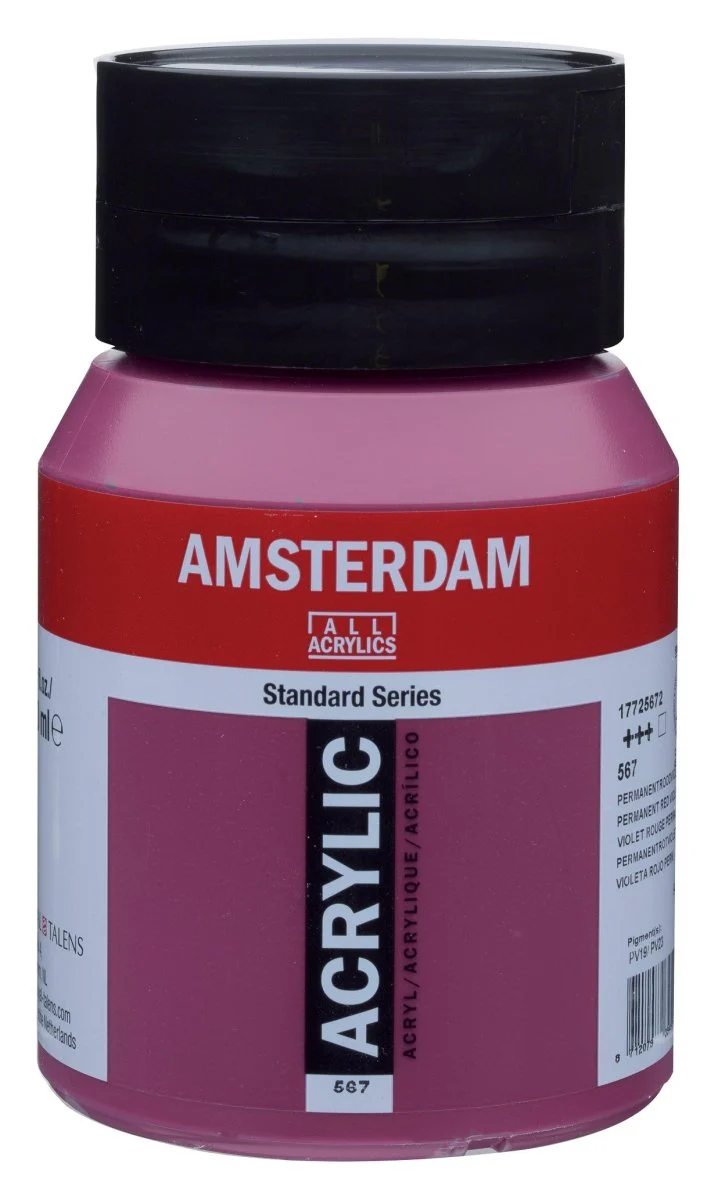 Amsterdam Standard Acrylic Paint 500ml Jar - Permanent Red Violet