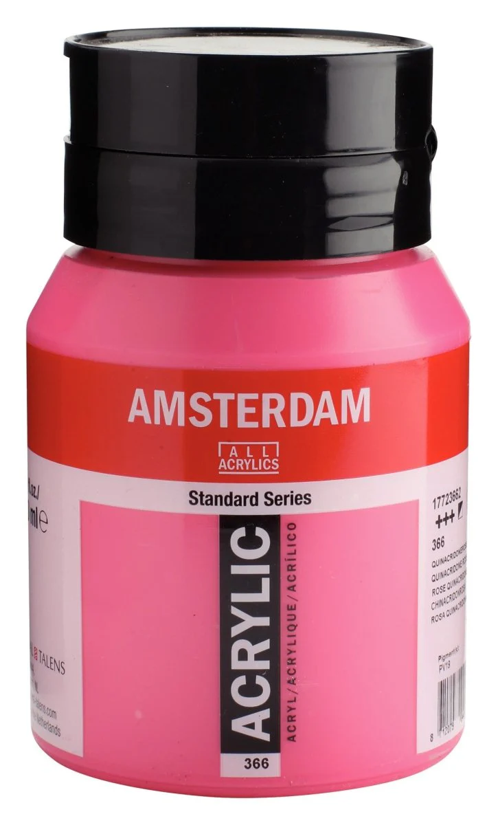 Amsterdam Standard Acrylic Paint 500ml Jar - Quinacridone Rose