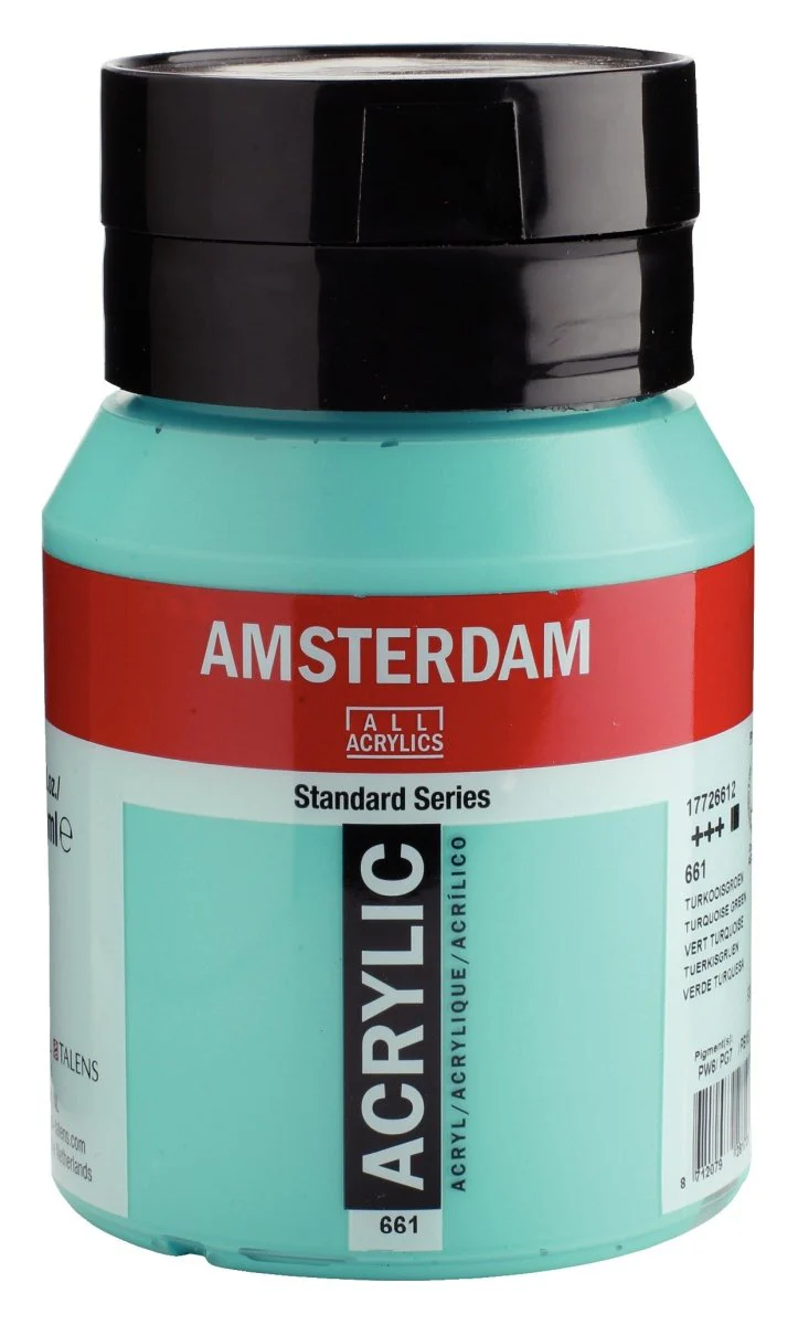 Amsterdam Standard Acrylic Paint 500ml Jar -  Turquoise Green