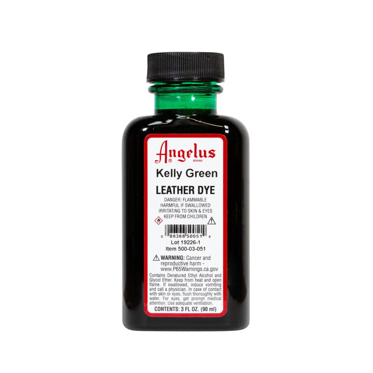 Angelus Leather Dye 3 fl oz (88.7 ml) - Kelly Green