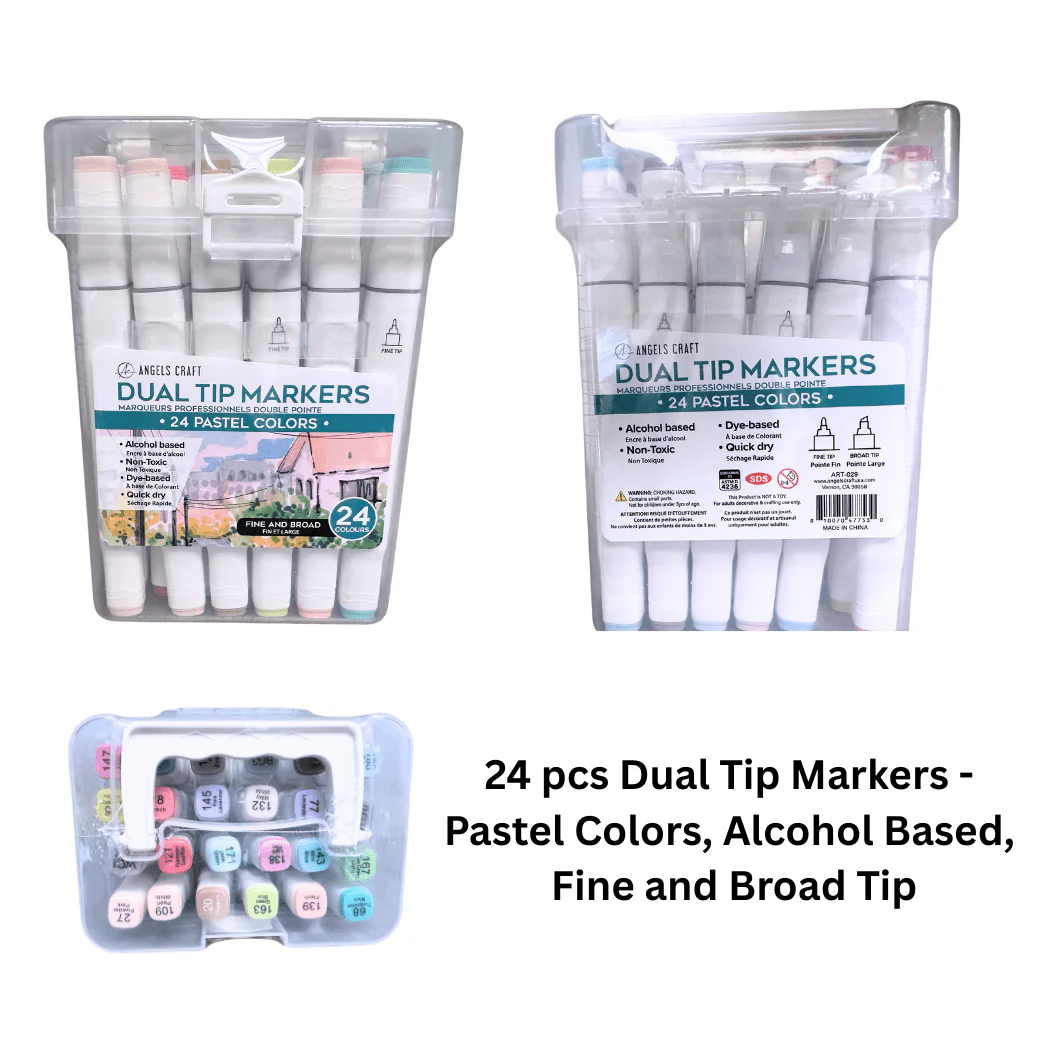 Angels Craft Dual Tip Alcohol Ink Markers - 24 Color Set - Pastel Colors - Image 2