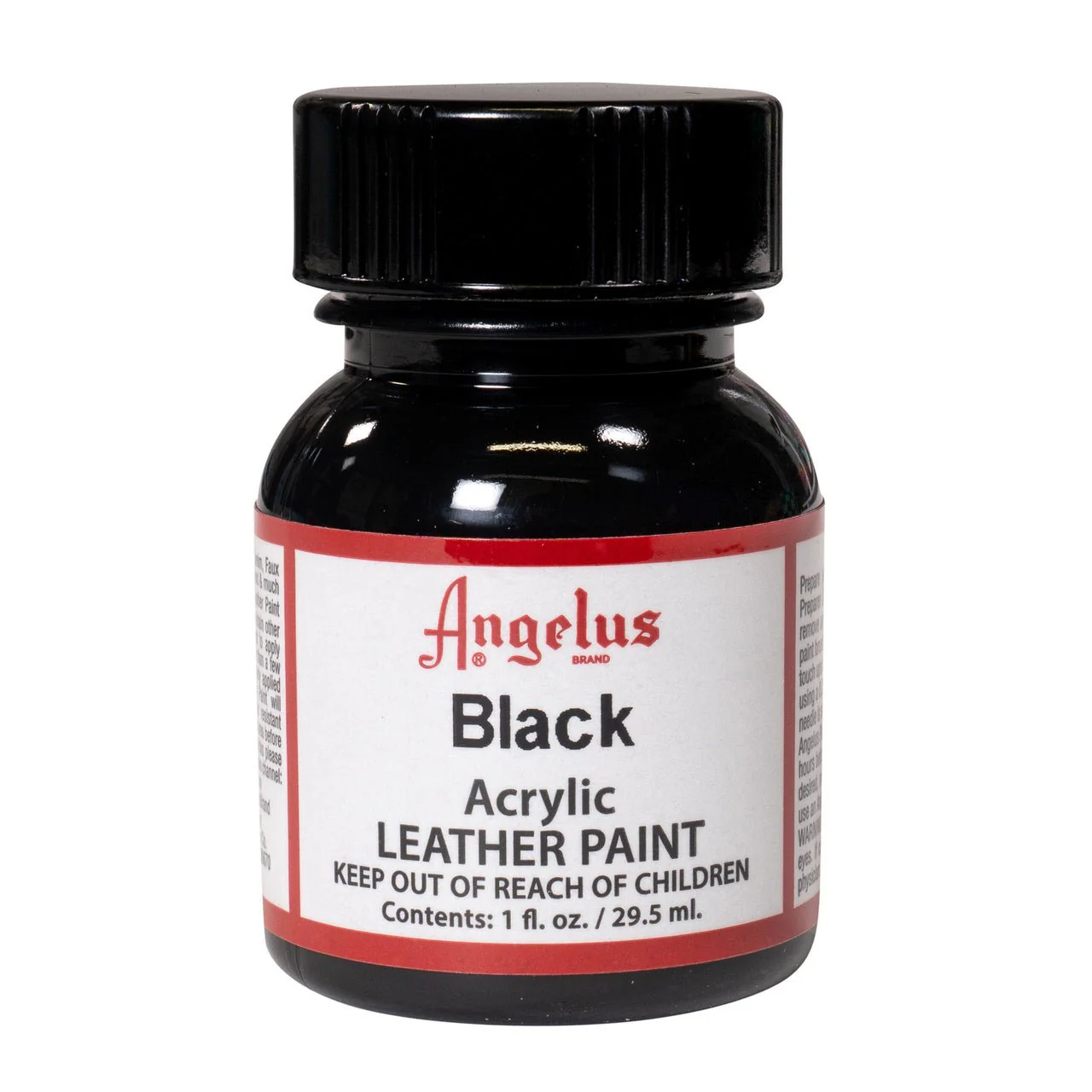 Angelus Acrylic Leather Paint - 1 oz. Bottle - Black