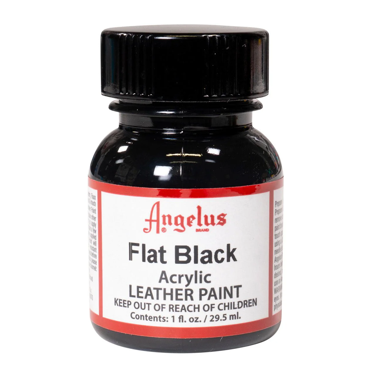 Angelus Acrylic Leather Paint - 1 oz. Bottle - Flat Black