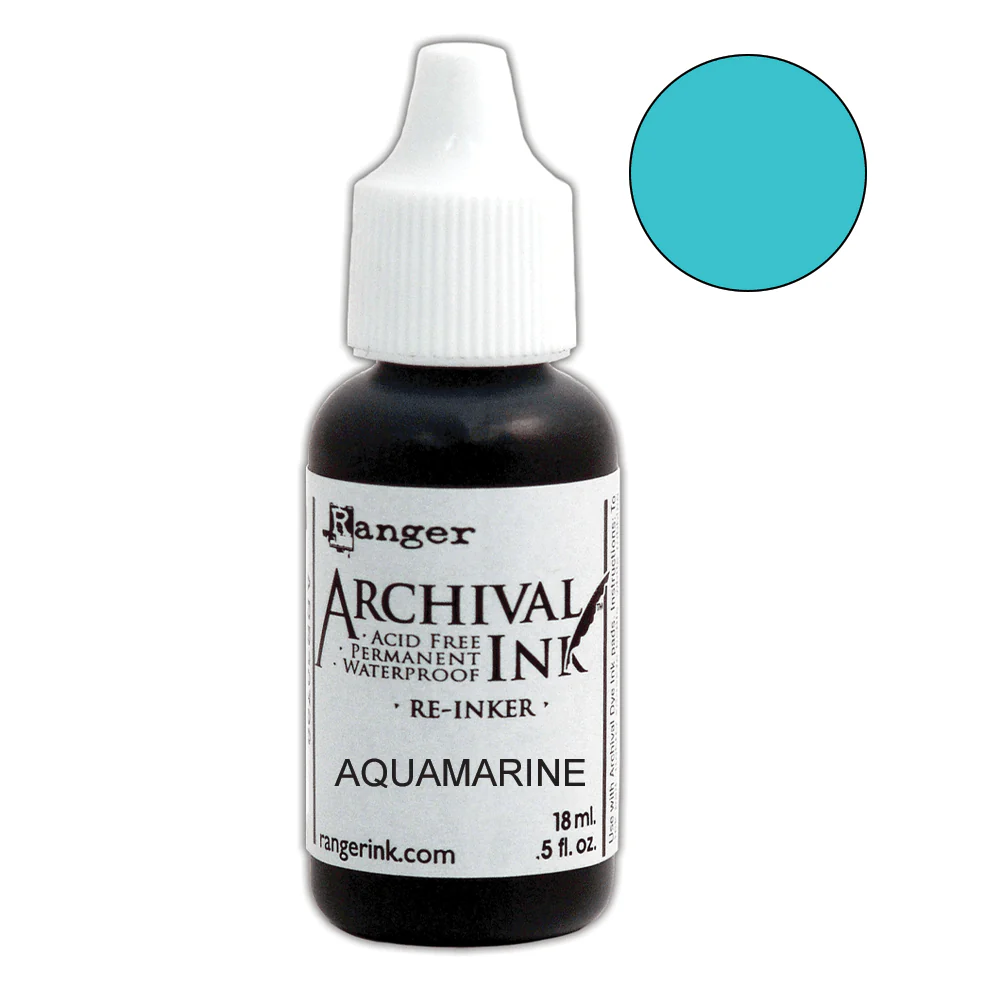 Ranger Archival Pad Reinker .5oz - Aquamarine