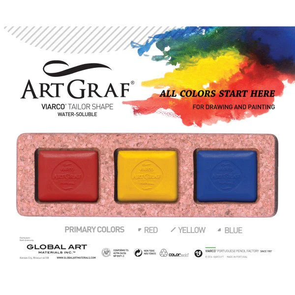 ArtGraf Viarco Water Soluble Tailor Shape Pigment Blocks - Primary Color Set of 3