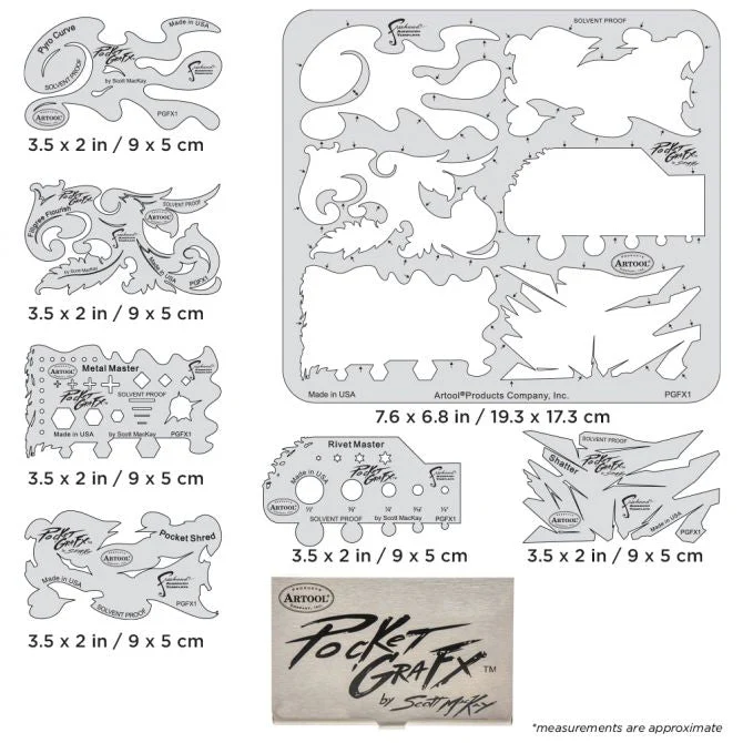 Artool PocketGraFX Freehand Airbrush Template Set by Scott MacKay - Image 3