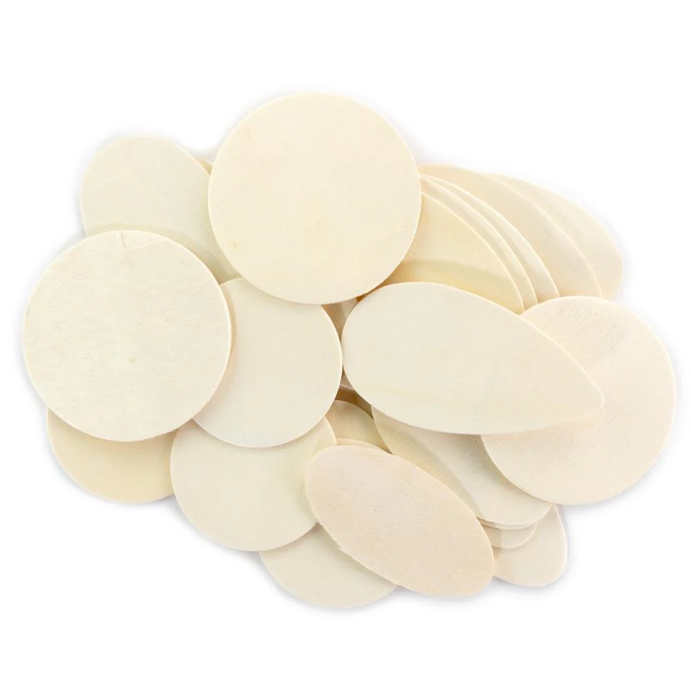CousinDIY Unfinished Wood Shapes 30 Pack - Assorted Shapes - Image 2