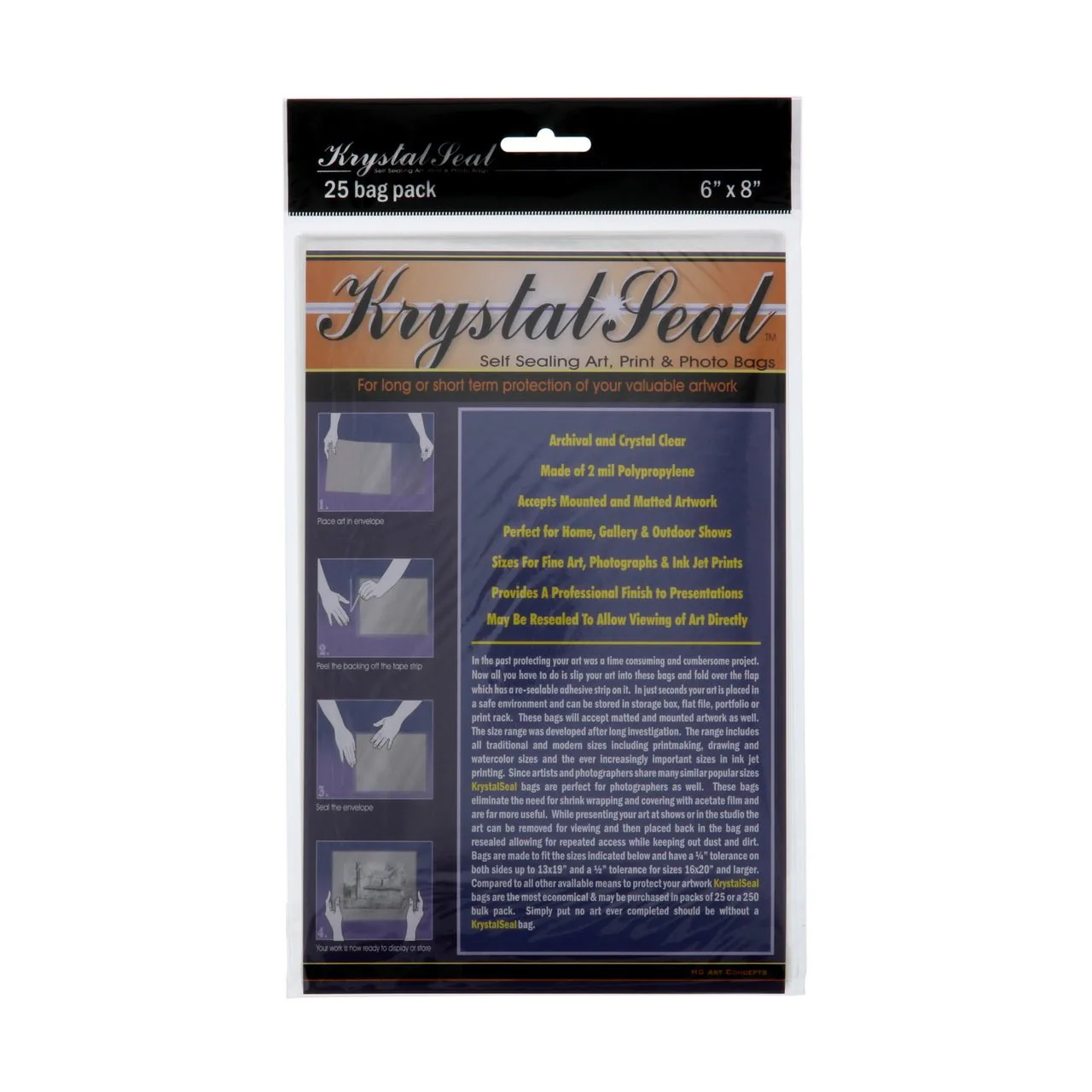 Krystal Seal Bags  6 X 8 - package of 25