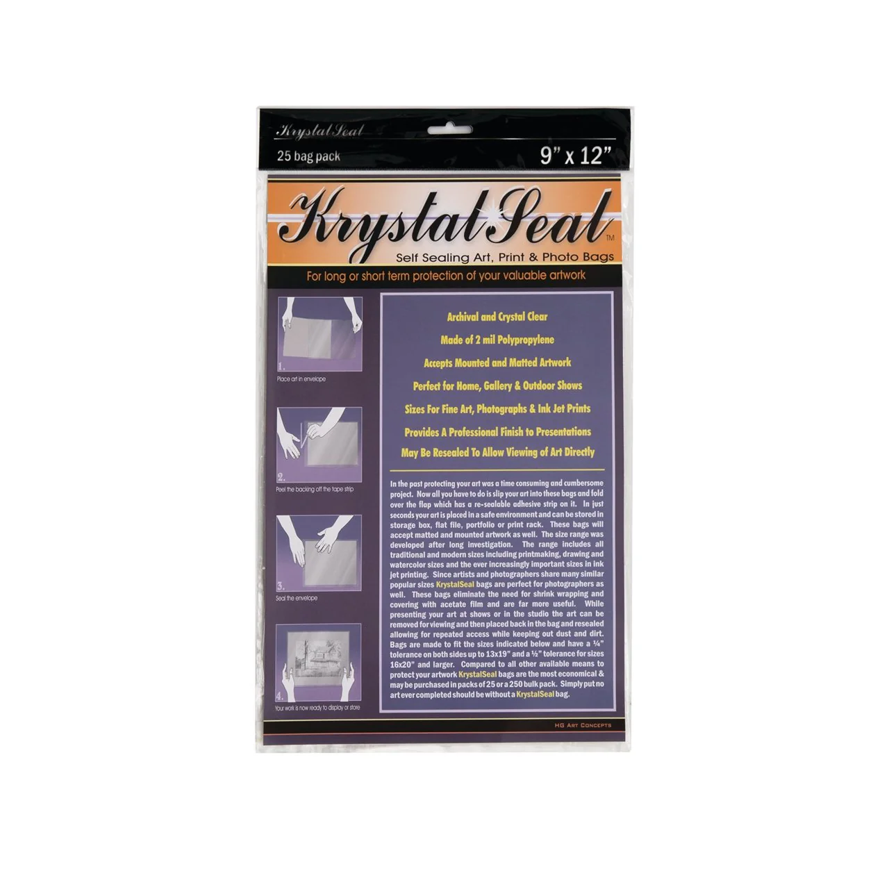 Krystal Seal Bags  9 X 12 - package of 25