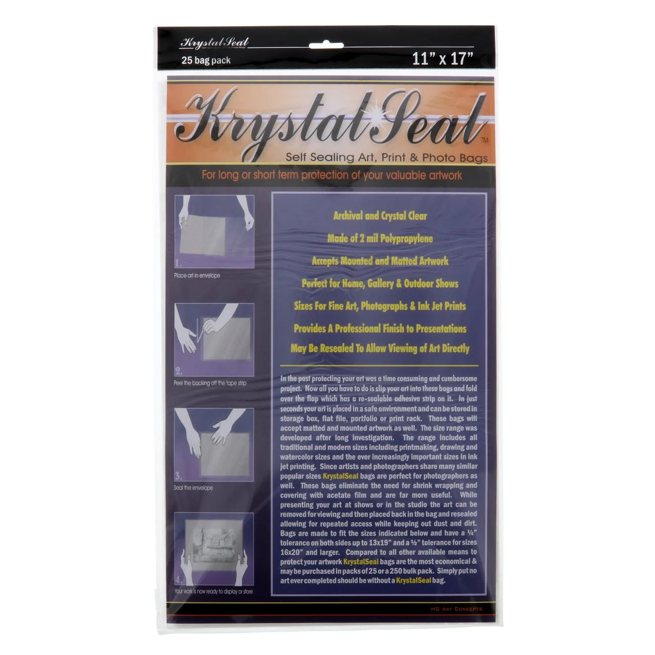 Krystal Seal Bags 11 x 17 - package of 25