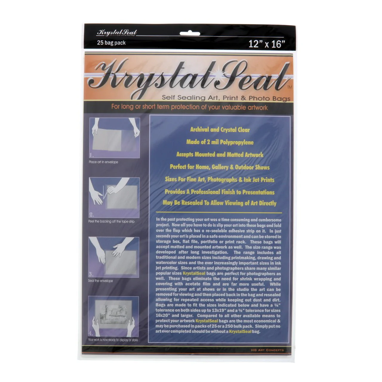 Krystal Seal Bags 12 x 16 - package of 25