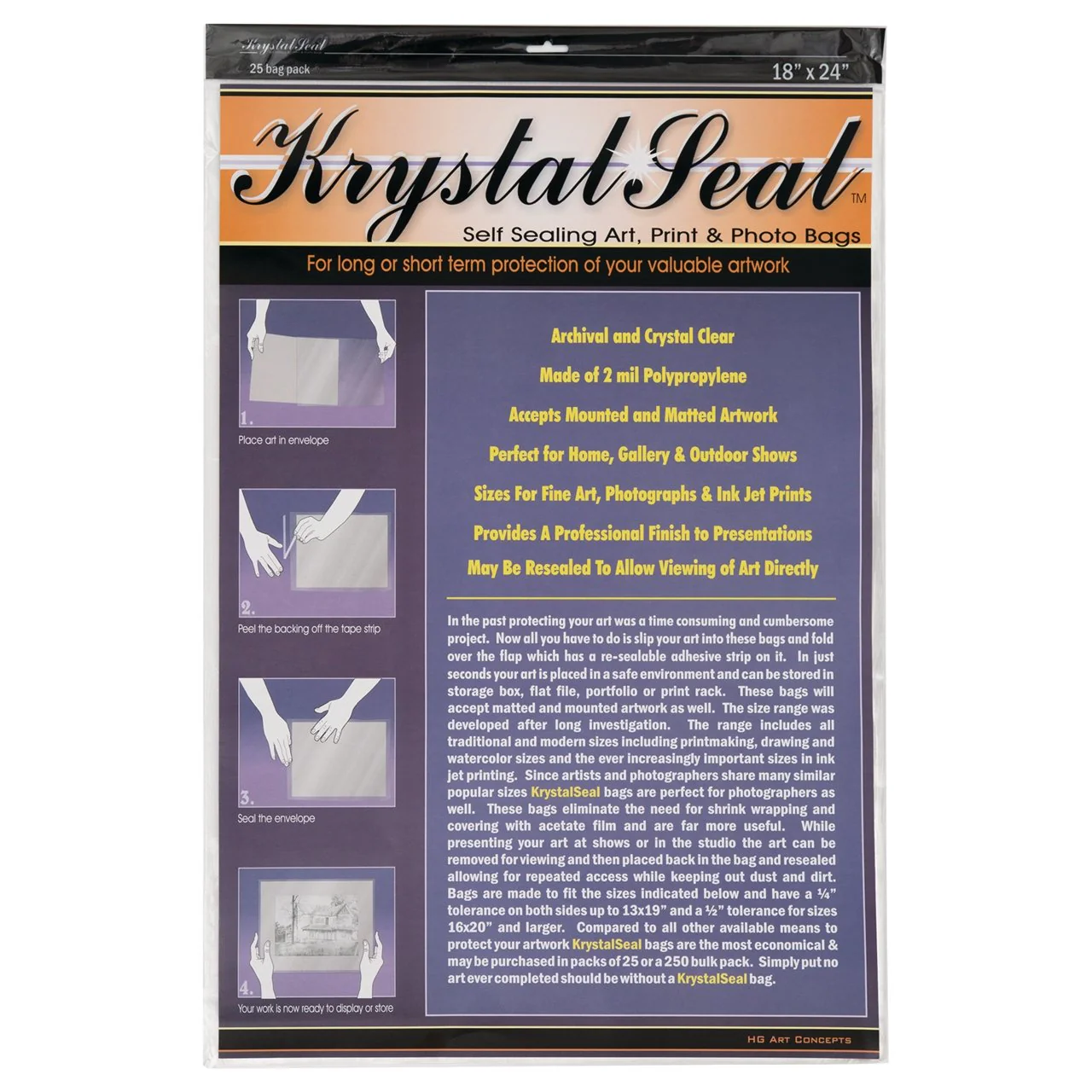Krystal Seal Bags 18 x 24 - package of 25