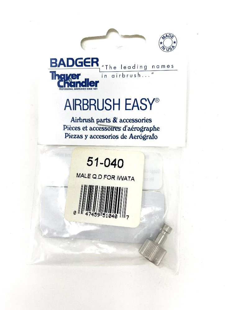 Badger 51-040 Male Quick Disconnect plug (for Iwata airbrush to Badger hose quick disconnect)