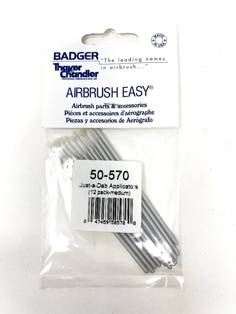 Badger Just-a-Dab Applicators -  12 pack medium