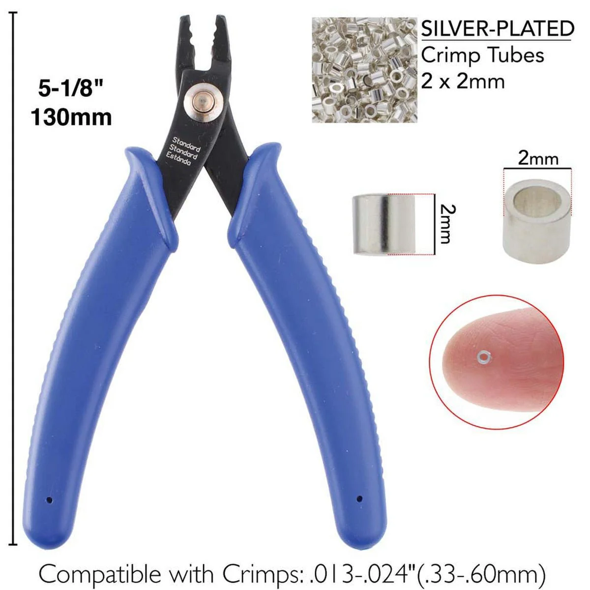 Beadsmith Crimp Forming Pliers (With 100 Crimp Tubes) - Image 2