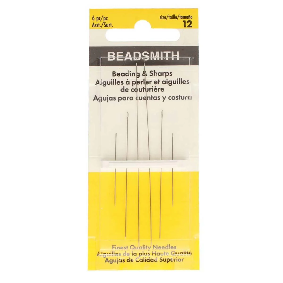 Beadsmith English Beading & Sharp Needles - #12 Assorted - 6 Pack