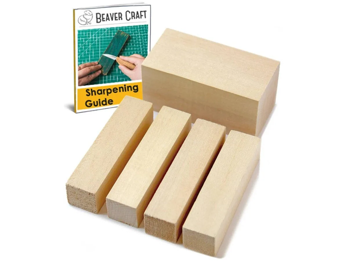 BeaverCraft - BW1 - Wood Carving Blocks Set of Basswood