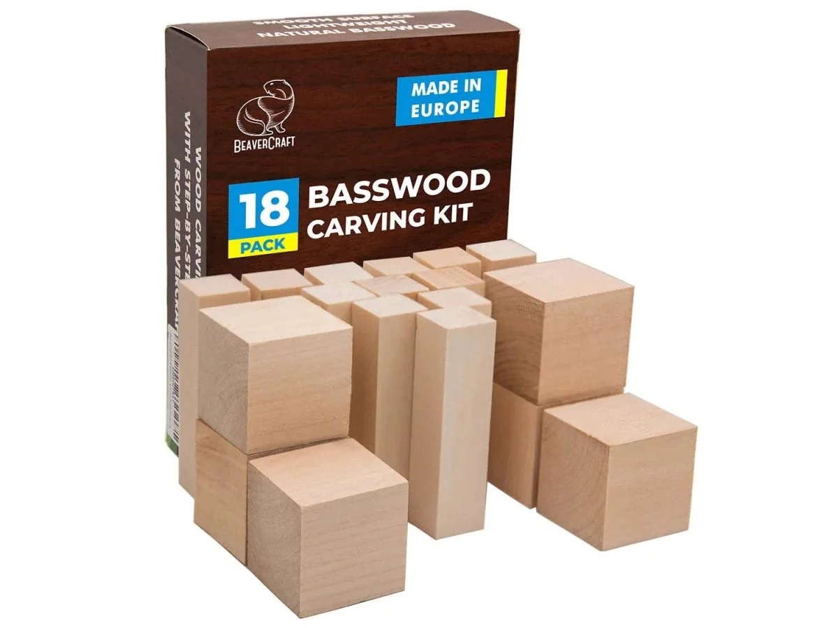 BeaverCraft - BW18 - Set of Basswood Carving Blocks 18pcs