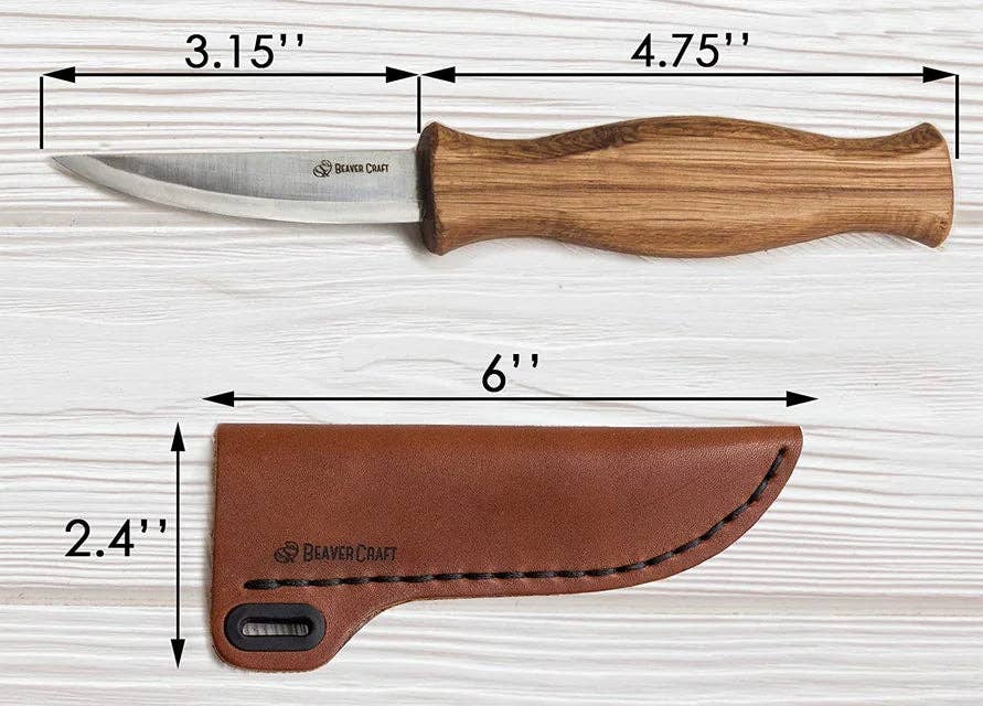 BeaverCraft - C4s - Whittling Knife with Leather Sheath Craft Tool - Image 7