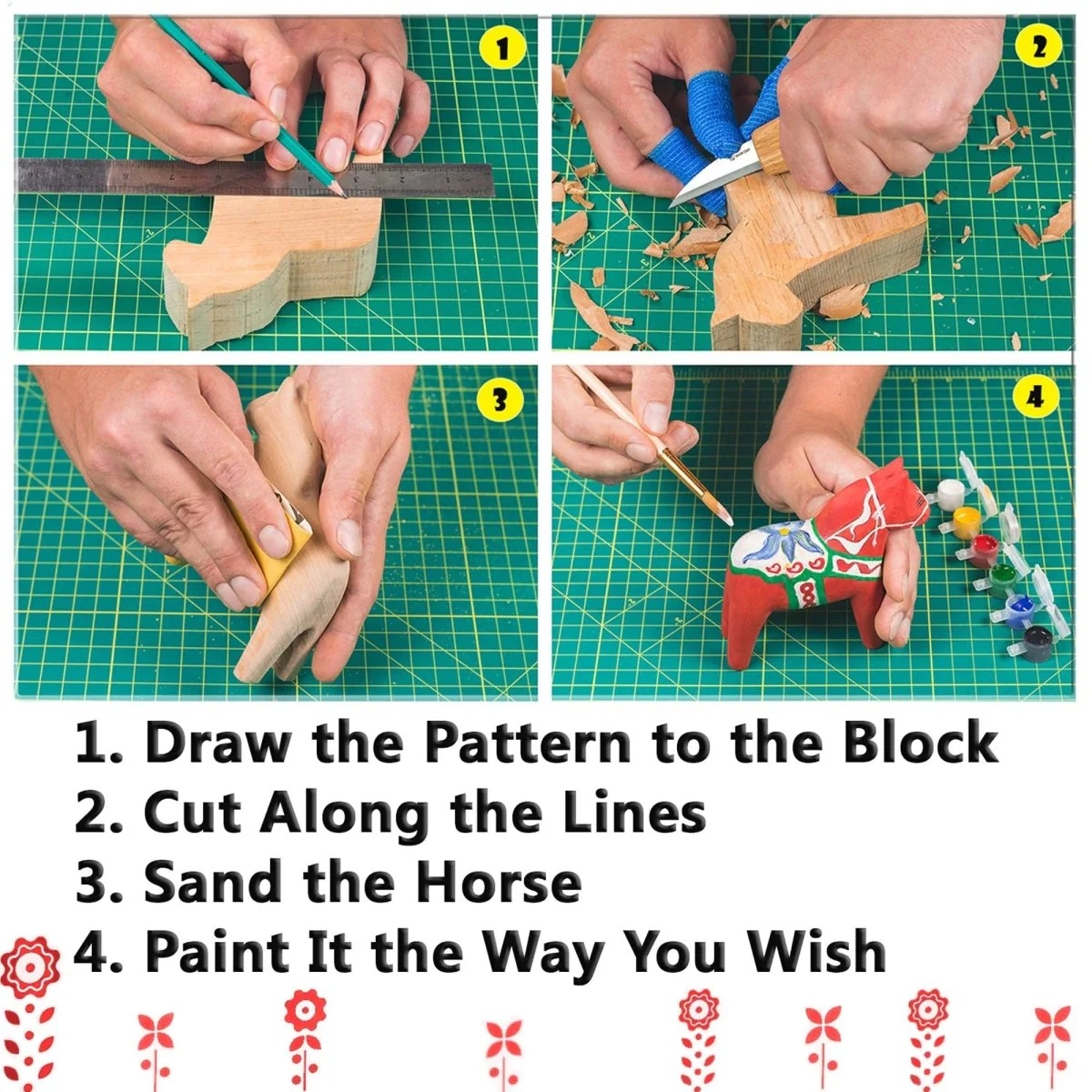 BeaverCraft - DIY02 - Dala Horse Carving Kit - Complete Starter Whittling - Image 5